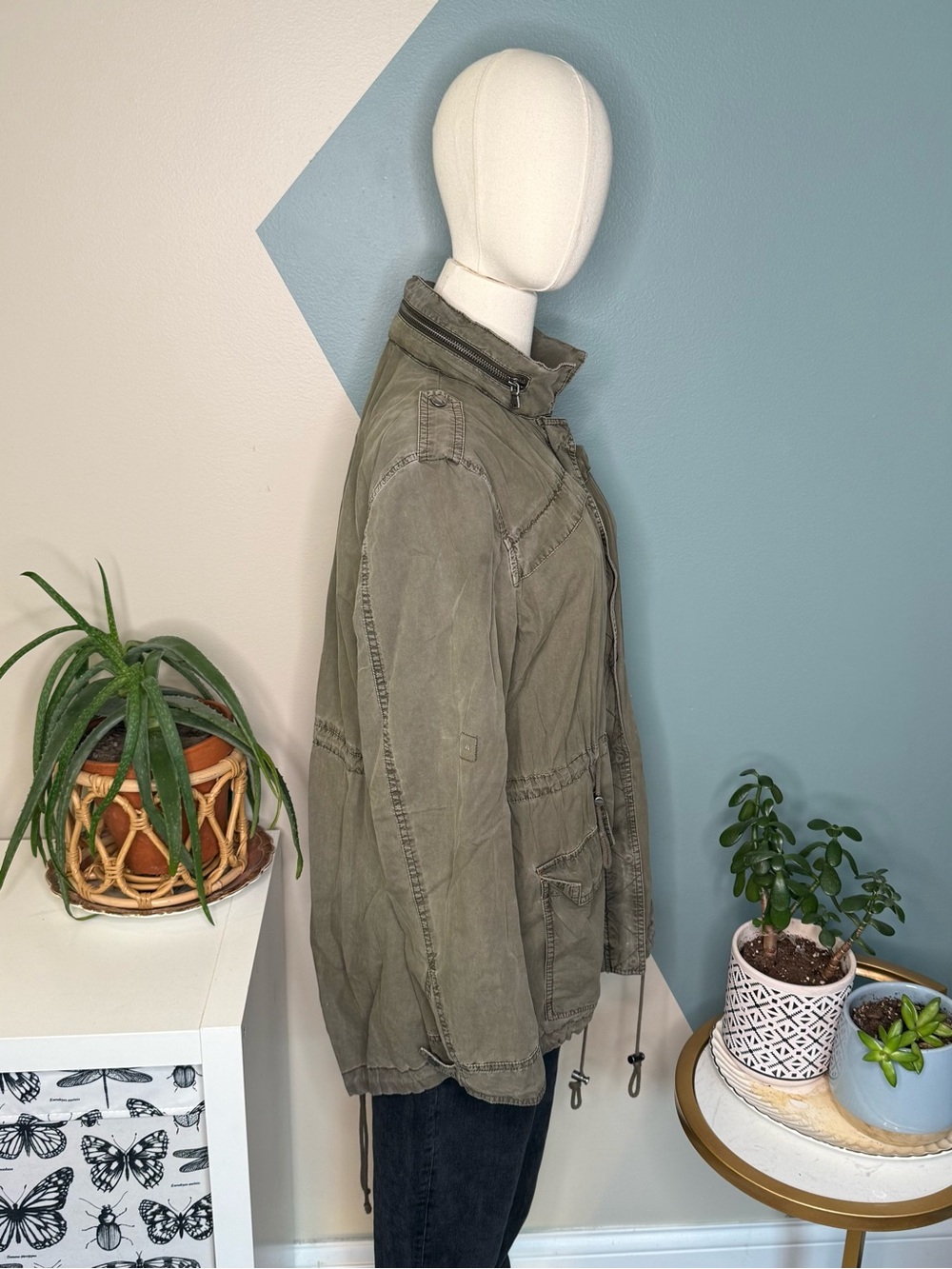 Levi’s Olive Military Utility Field Jacket Hooded Gorpcore Anorak Cargo Medium - Picture 5 of 14